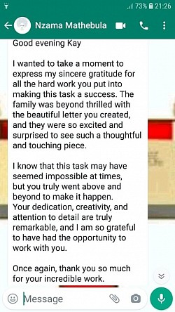 This made us very proud to go above for this client